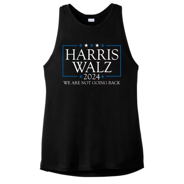 Harris Walz 2024 We Are Not Going Back Election Ladies Tri-Blend Wicking Tank