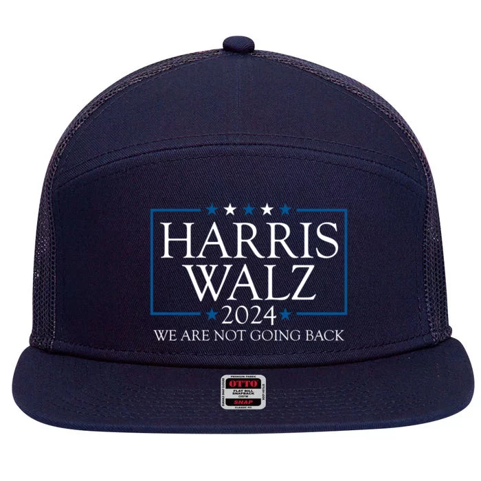 Harris Walz 2024 We Are Not Going Back Election 7 Panel Mesh Trucker Snapback Hat