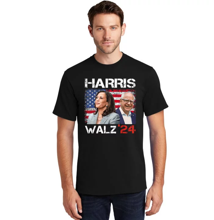 Harris Walz 2024 President Election Kamala Harris Tim Waltz Tall T-Shirt