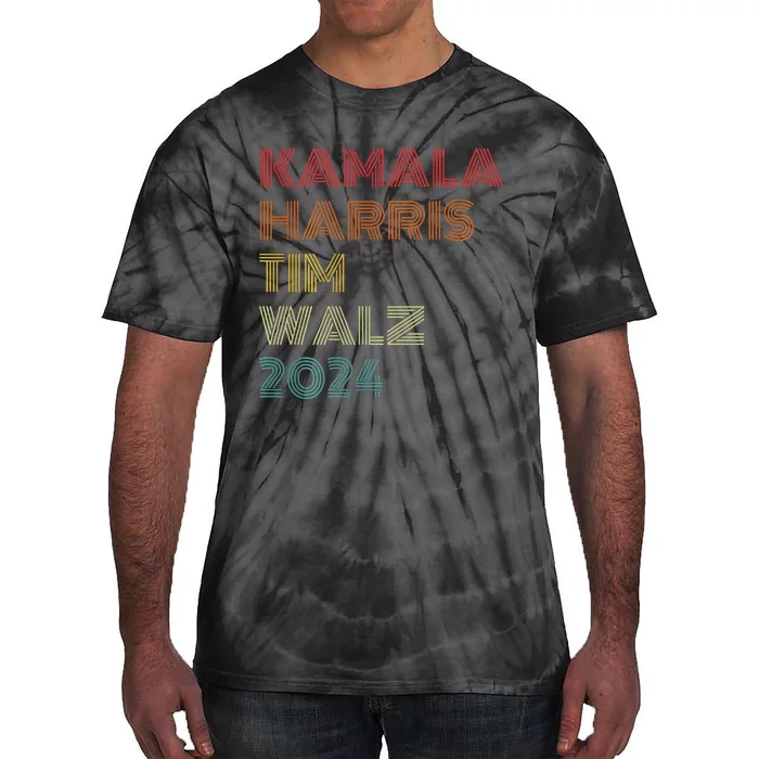 Harris Walz 2024 Kamala Harris 2024 Tim Walz 2024 Usa Flag Tie-Dye T-Shirt