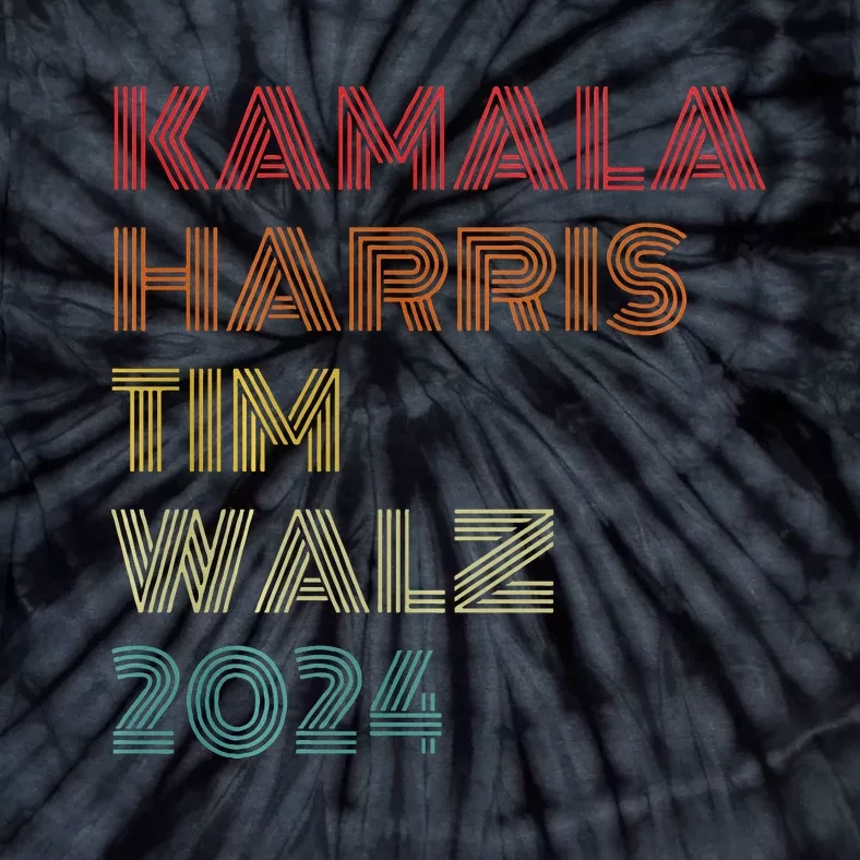 Harris Walz 2024 Kamala Harris 2024 Tim Walz 2024 Usa Flag Tie-Dye T-Shirt