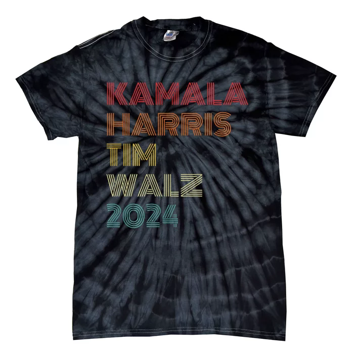 Harris Walz 2024 Kamala Harris 2024 Tim Walz 2024 Usa Flag Tie-Dye T-Shirt