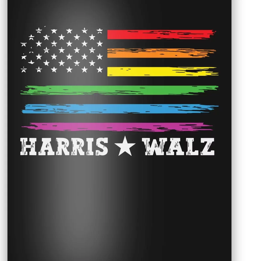 Harris Waltz 2024 Election Kamala Harris Tim Waltz Usa Flag Poster