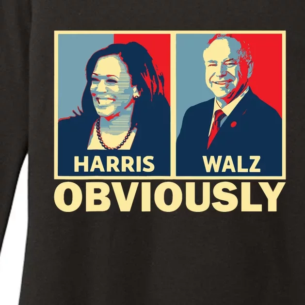 Harris Waltz 2024 Obviously Tim Walz Kamala Harris 2024 Womens CVC Long Sleeve Shirt