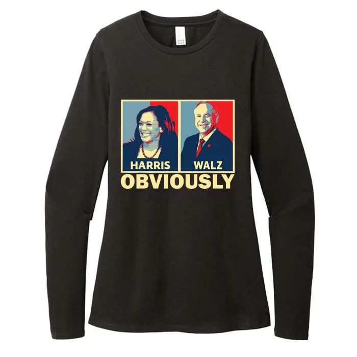 Harris Waltz 2024 Obviously Tim Walz Kamala Harris 2024 Womens CVC Long Sleeve Shirt