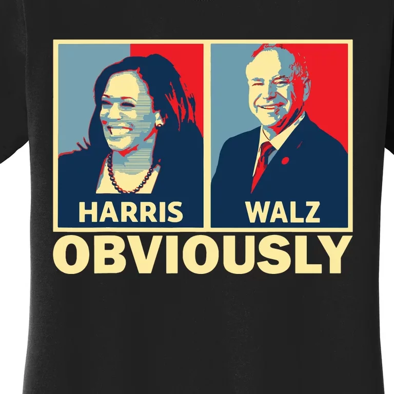 Harris Waltz 2024 Obviously Tim Walz Kamala Harris 2024 Women's T-Shirt