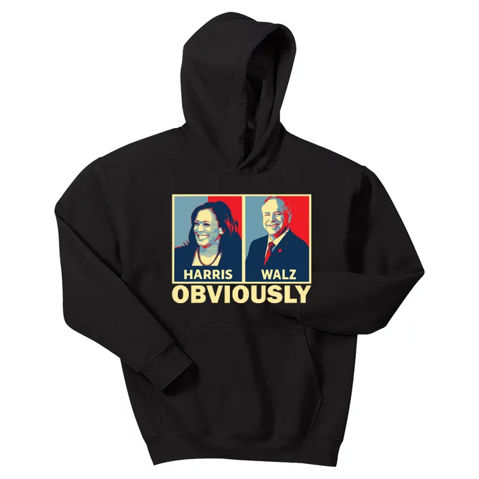 Harris Waltz 2024 Obviously Tim Walz Kamala Harris 2024 Kids Hoodie