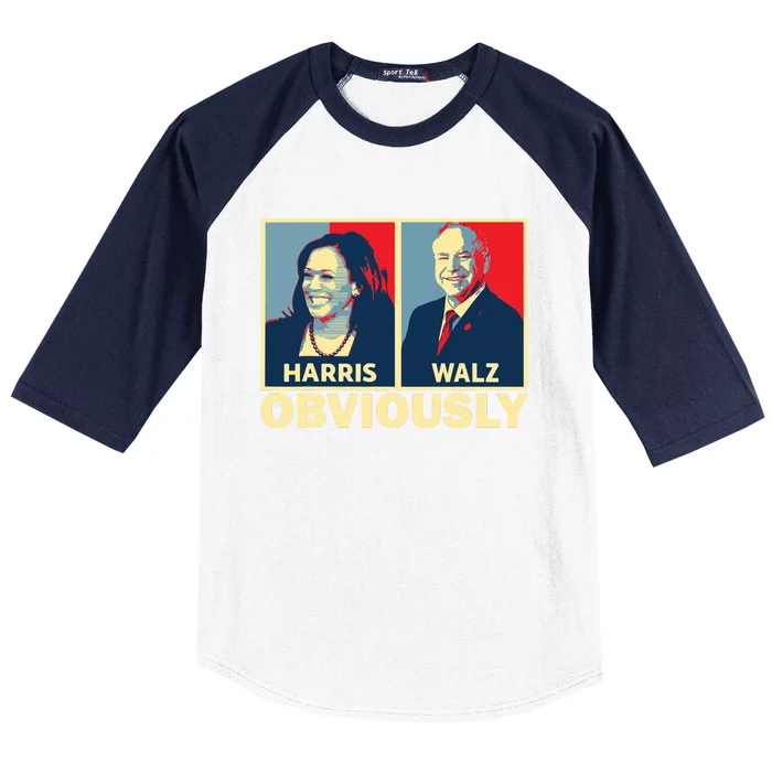 Harris Waltz 2024 Obviously Tim Walz Kamala Harris 2024 Baseball Sleeve Shirt