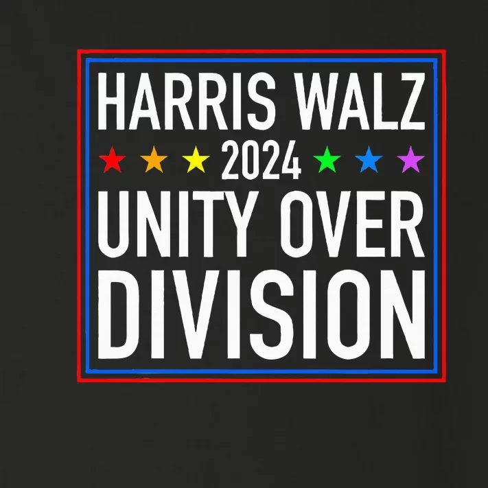 Harris Waltz 2024 Unity Over Division Toddler Long Sleeve Shirt