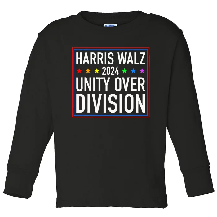 Harris Waltz 2024 Unity Over Division Toddler Long Sleeve Shirt