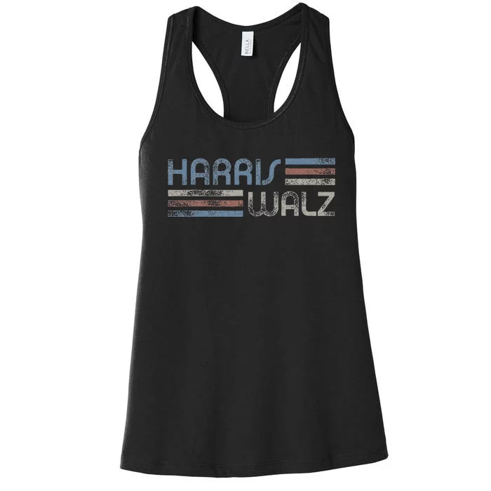 Harris Walz 2024 Retro Faded Stripes Harris Waltz 2024 Women's Racerback Tank