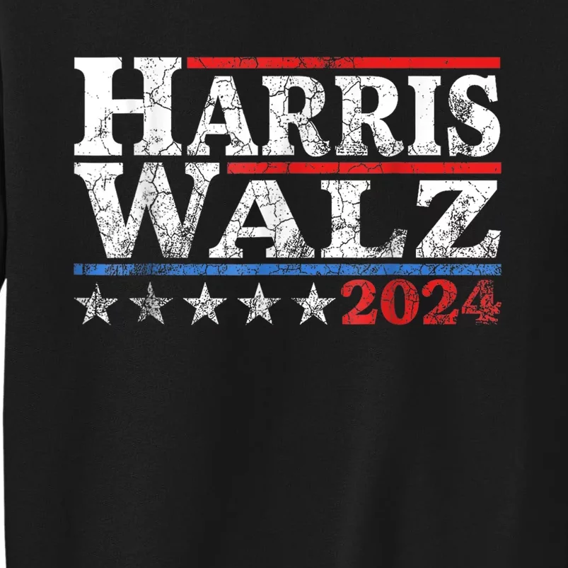 Harris Waltz 2024 Retro Stripe Kamala Harris Tim Waltz24 Tall Sweatshirt