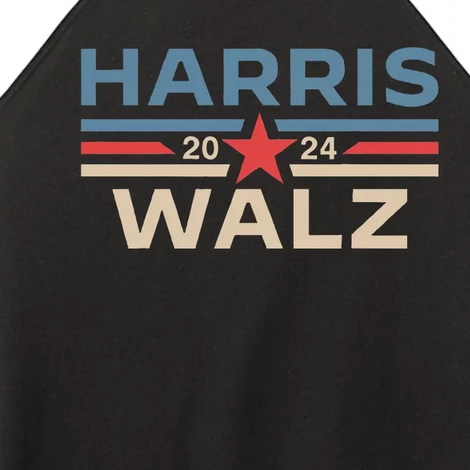 Harris Walz 2024 Retro Button Election For Democrats Waltz Women’s Perfect Tri Rocker Tank