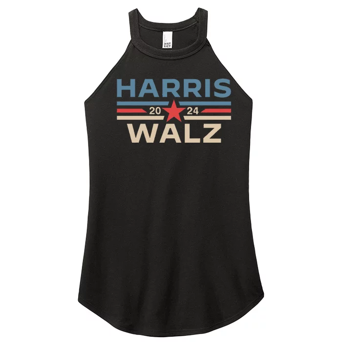 Harris Walz 2024 Retro Button Election For Democrats Waltz Women’s Perfect Tri Rocker Tank