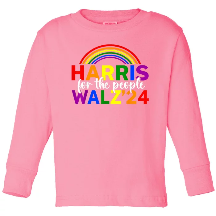 Harris Waltz 2024 For The People Lgbt Kamala Harris Toddler Long Sleeve Shirt