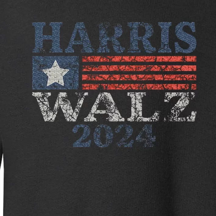 Harris Walz 2024 Election Kamala Harris Tim Waltz 2024 Toddler Sweatshirt