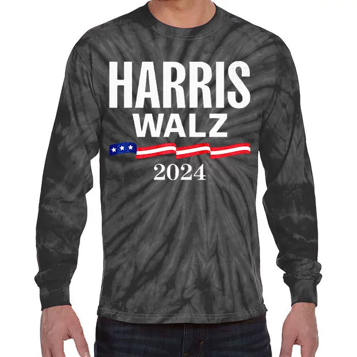 Harris Walz 2024 President Vp Waltz Kamala Harris Tim Walz Premium Tie-Dye Long Sleeve Shirt