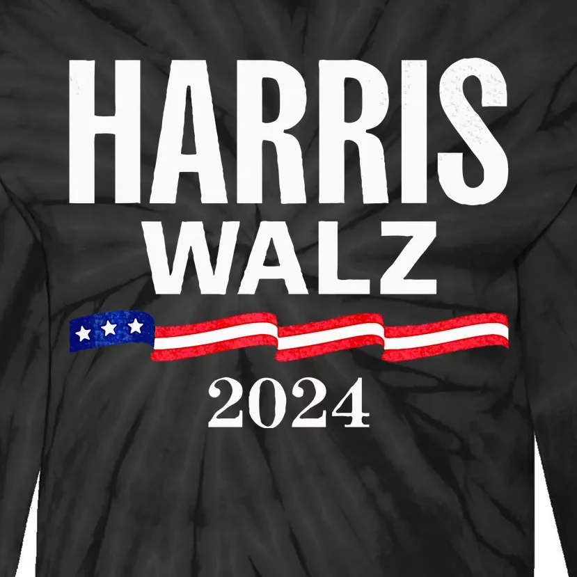 Harris Walz 2024 President Vp Waltz Kamala Harris Tim Walz Premium Tie-Dye Long Sleeve Shirt