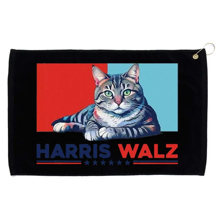 Harris Walz 2024 Funny Cat Election Kamala Harris Gift Grommeted Golf Towel