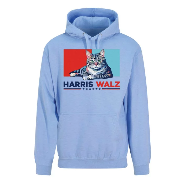 Harris Walz 2024 Funny Cat Election Kamala Harris Gift Unisex Surf Hoodie