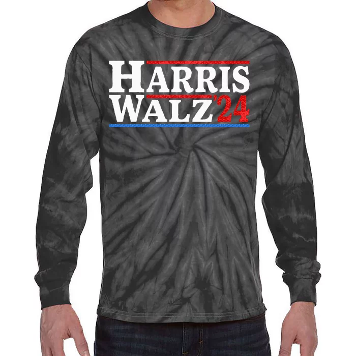 Harris Walz 2024 Election Kamala Harris Tim Waltz 2024 Tie-Dye Long Sleeve Shirt