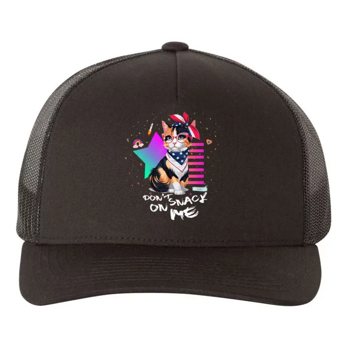 Harris Walz 2024 Support DonT Snack On Me Cat Yupoong Adult 5-Panel Trucker Hat