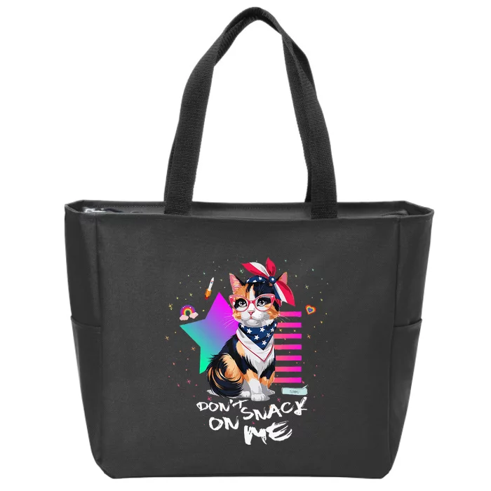 Harris Walz 2024 Support DonT Snack On Me Cat Zip Tote Bag