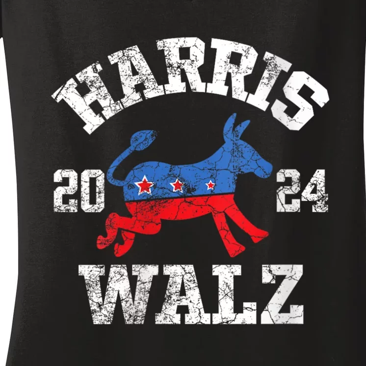 Harris Walz 2024 Election Kamala Harris Tim Waltz 2024 Women's V-Neck T-Shirt