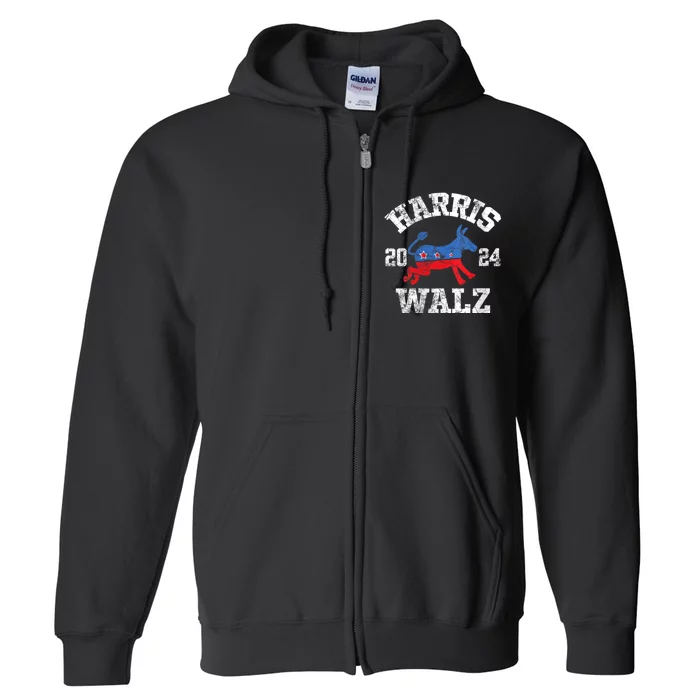 Harris Walz 2024 Election Kamala Harris Tim Waltz 2024 Full Zip Hoodie