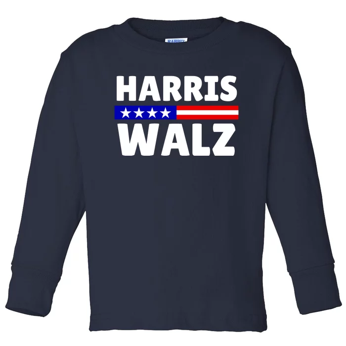 Harris Walz 2024 Election Logo Toddler Long Sleeve Shirt