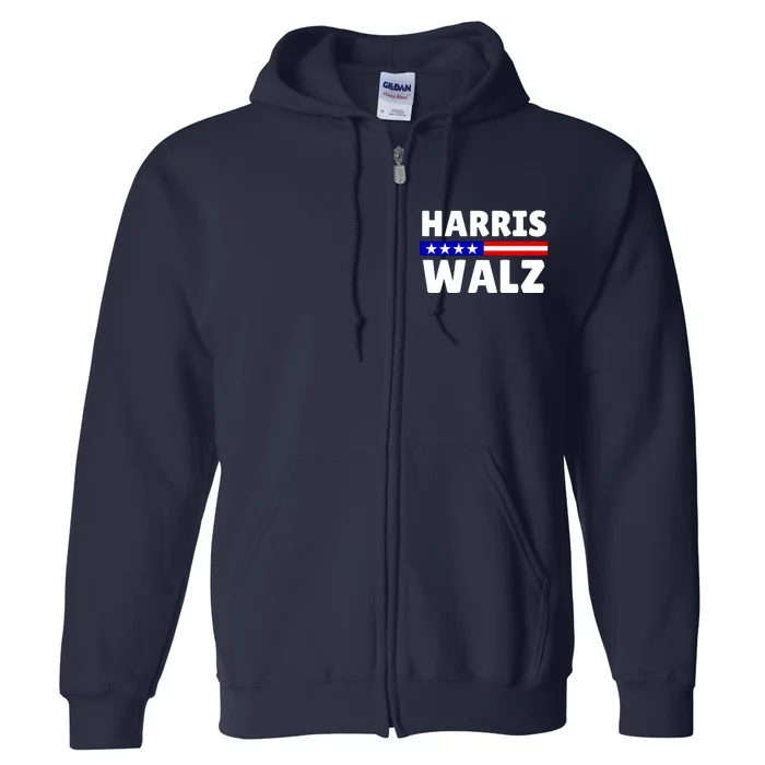 Harris Walz 2024 Election Logo Full Zip Hoodie