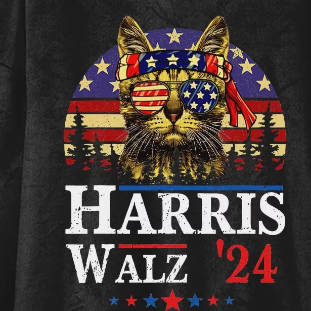 Harris Waltz 2024 Election Kamala Harris Tim Waltz 2024 Hooded Wearable Blanket