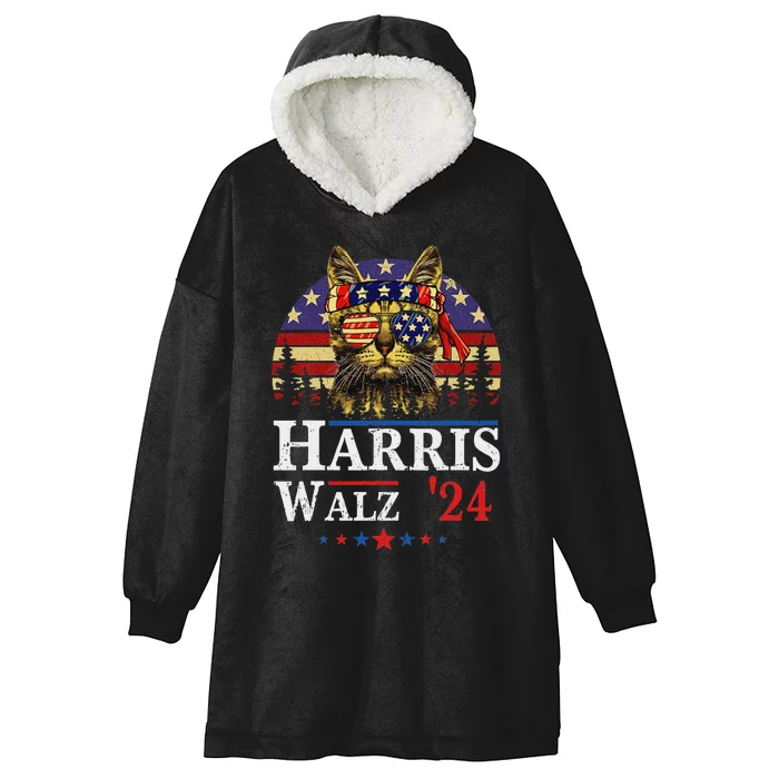 Harris Waltz 2024 Election Kamala Harris Tim Waltz 2024 Hooded Wearable Blanket