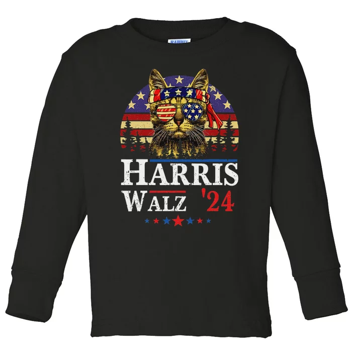 Harris Waltz 2024 Election Kamala Harris Tim Waltz 2024 Toddler Long Sleeve Shirt