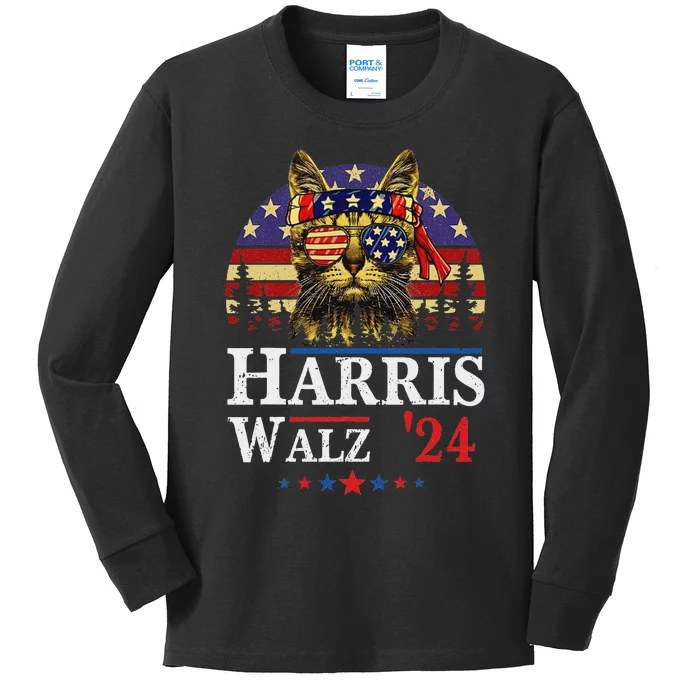 Harris Waltz 2024 Election Kamala Harris Tim Waltz 2024 Kids Long Sleeve Shirt