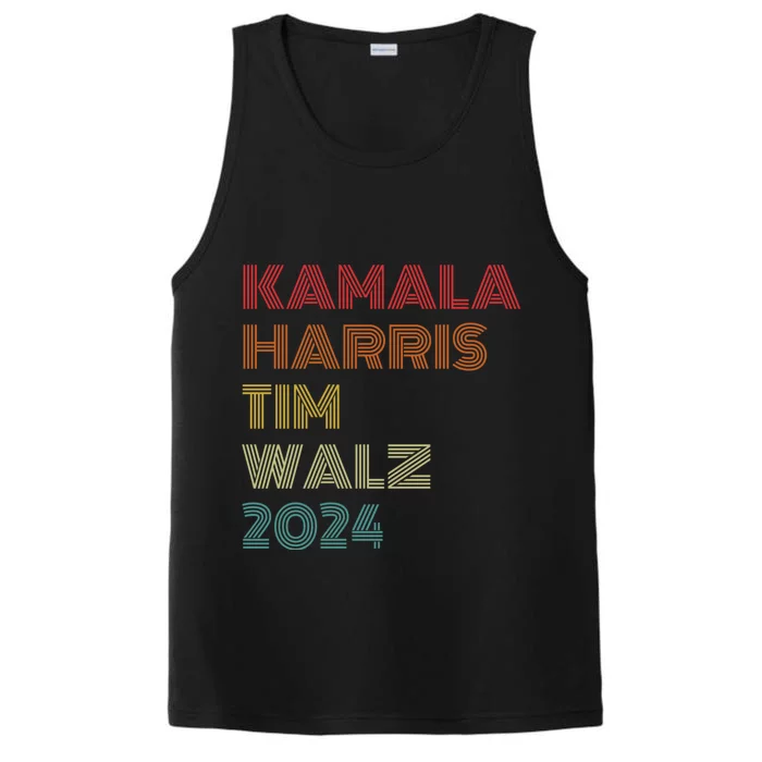 Harris Walz 2024 Kamala Harris Tim Walz Waltz Vintage Style Performance Tank