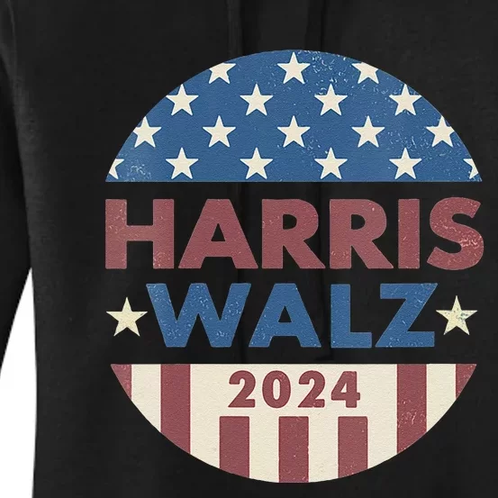 Harris Walz 2024 Kamala Harris 2024 Tim Walz 2024 Usa Flag Women's Pullover Hoodie