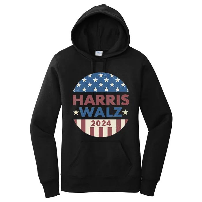 Harris Walz 2024 Kamala Harris 2024 Tim Walz 2024 Usa Flag Women's Pullover Hoodie