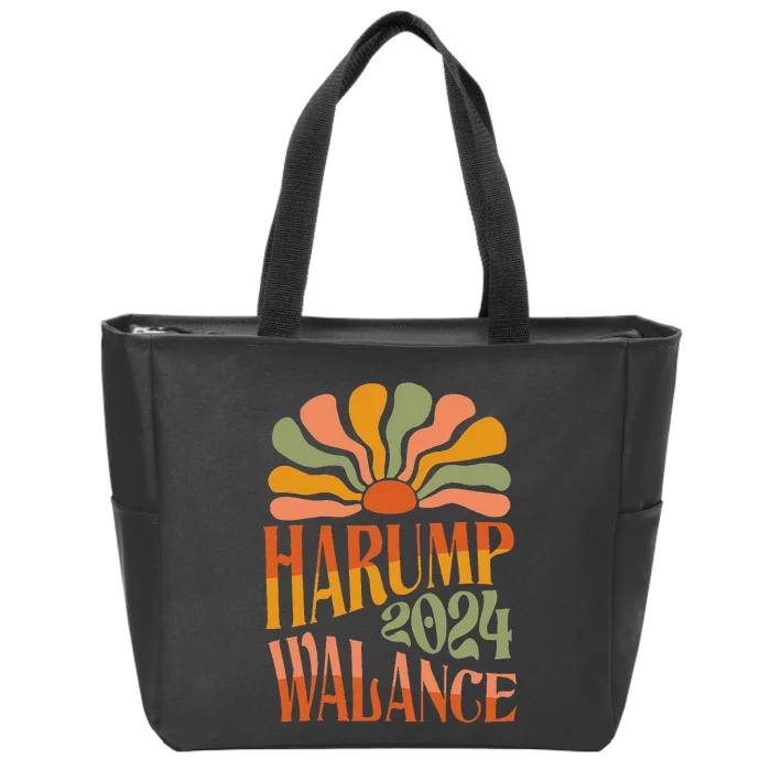 Harump Wallace 2024 Harris Trump Walz Vance Funny Zip Tote Bag