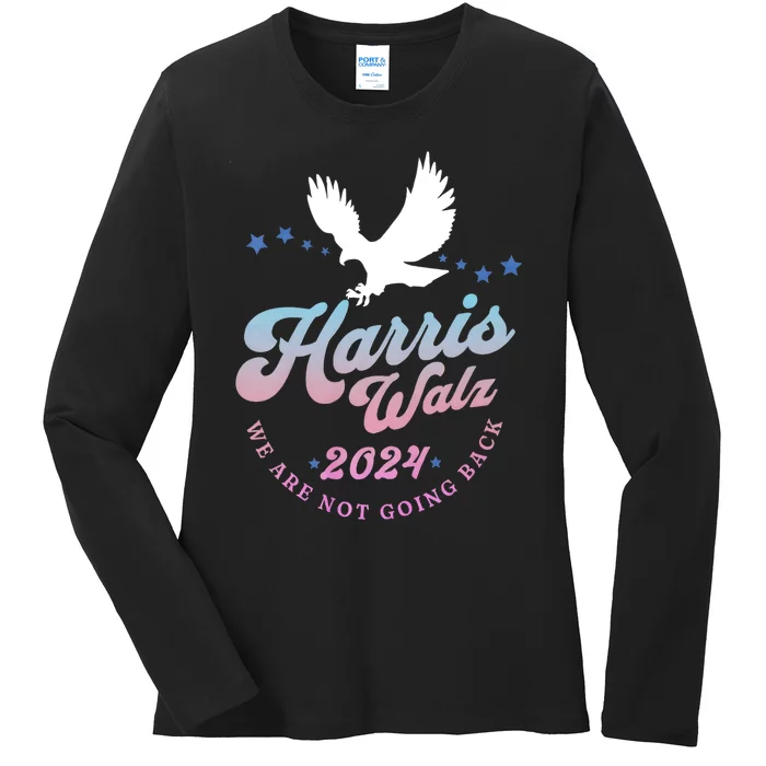 Harris Walz 2024 Election Vote Blue Kamala Walz 2024 Ladies Long Sleeve Shirt