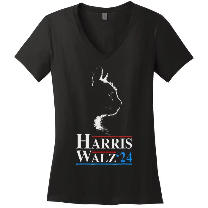 Harris Waltz 2024 Election Kamala Harris Tim Waltz 2024 Women's V-Neck T-Shirt