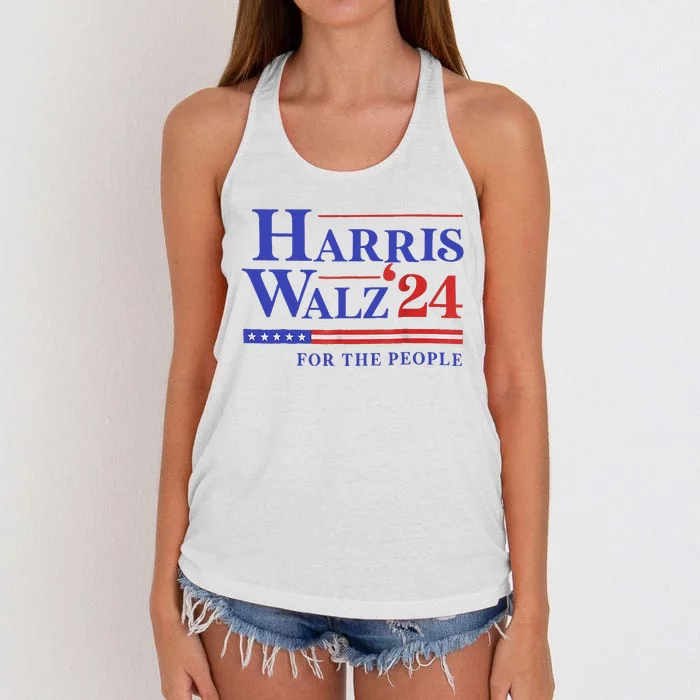 Harris Waltz 2024 For The People Cat Lady Kamala Harris Women's Knotted Racerback Tank