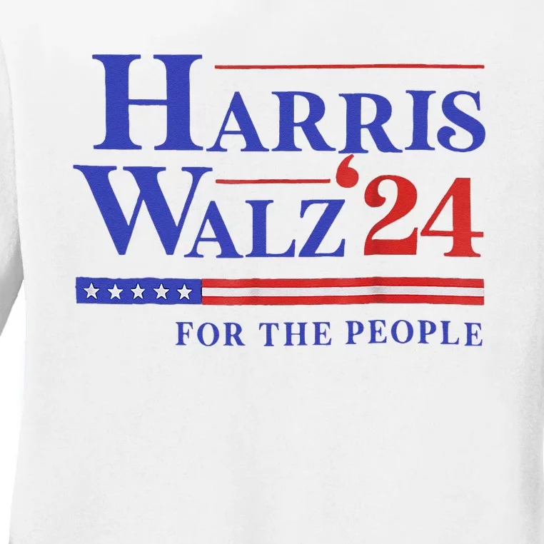 Harris Waltz 2024 For The People Cat Lady Kamala Harris Ladies Long Sleeve Shirt