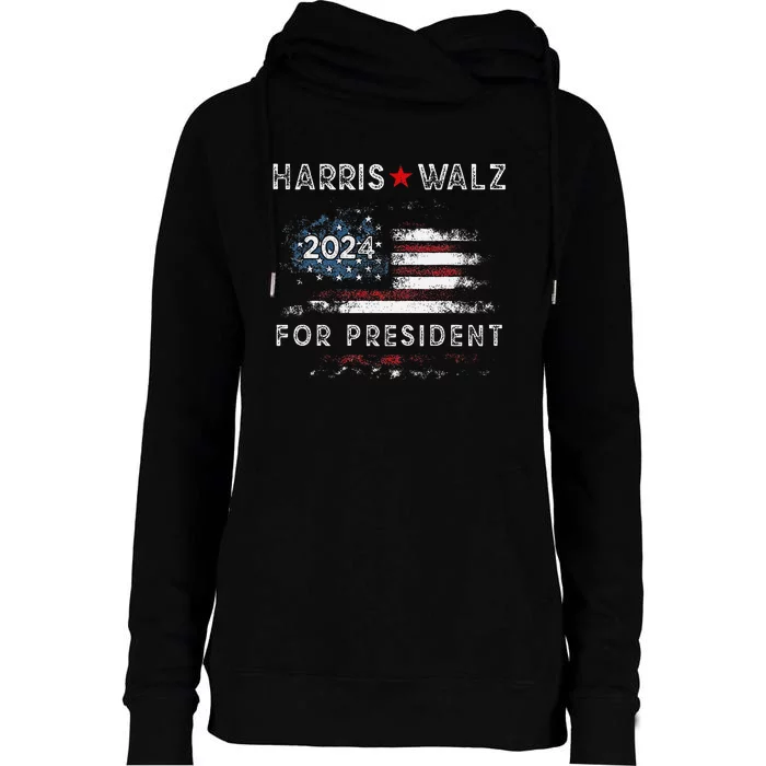 Harris Waltz 2024 Usa Harris Walz 2024 Womens Funnel Neck Pullover Hood