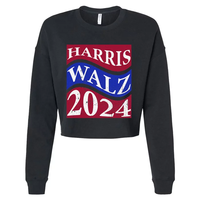 Harris Waltz 2024 Kamala Harris Tim Waltz 2024 Election Cropped Pullover Crew