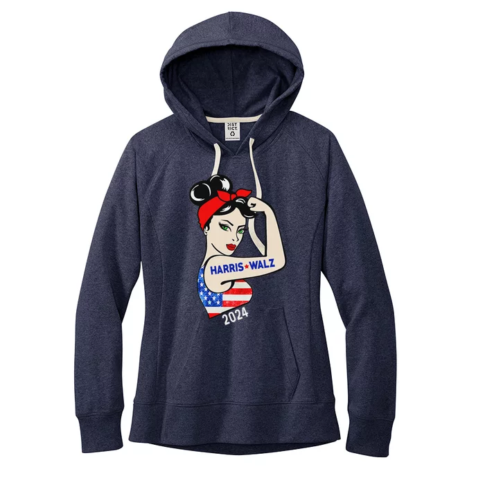 Harris Waltz 2024 Election Kamala Harris Tim Waltz 24 Women's Fleece Hoodie