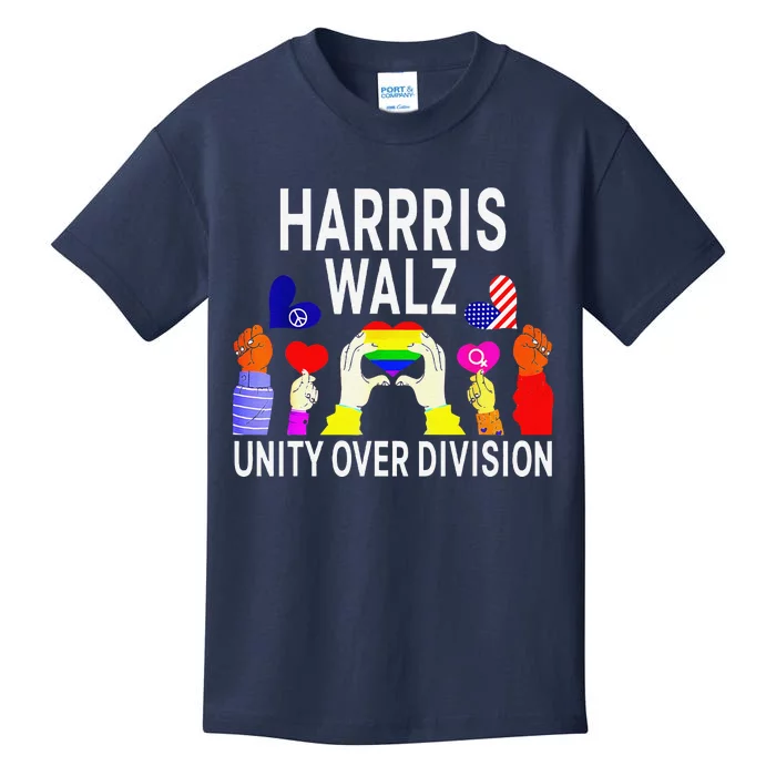 Harris Waltz 2024 Unity Over Division Kids T-Shirt