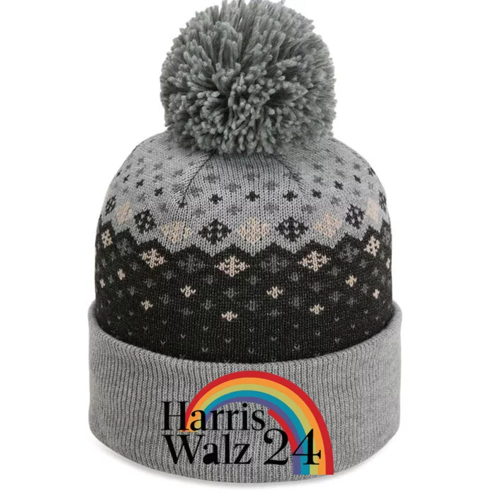 Harris Walz 24 Rainbow Radiance The Baniff Cuffed Pom Beanie