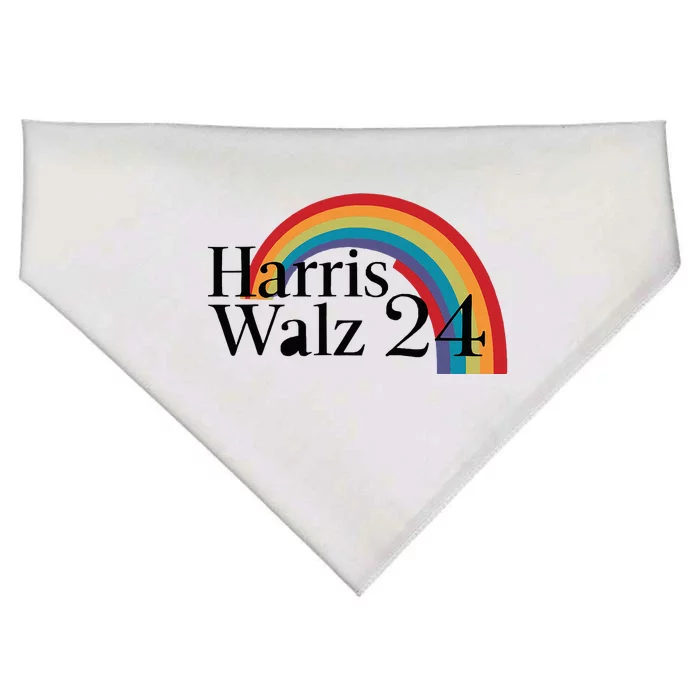 Harris Walz 24 Rainbow Radiance USA-Made Doggie Bandana