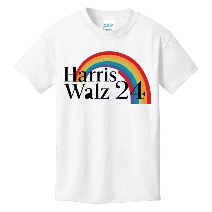 Harris Walz 24 Rainbow Radiance Kids T-Shirt